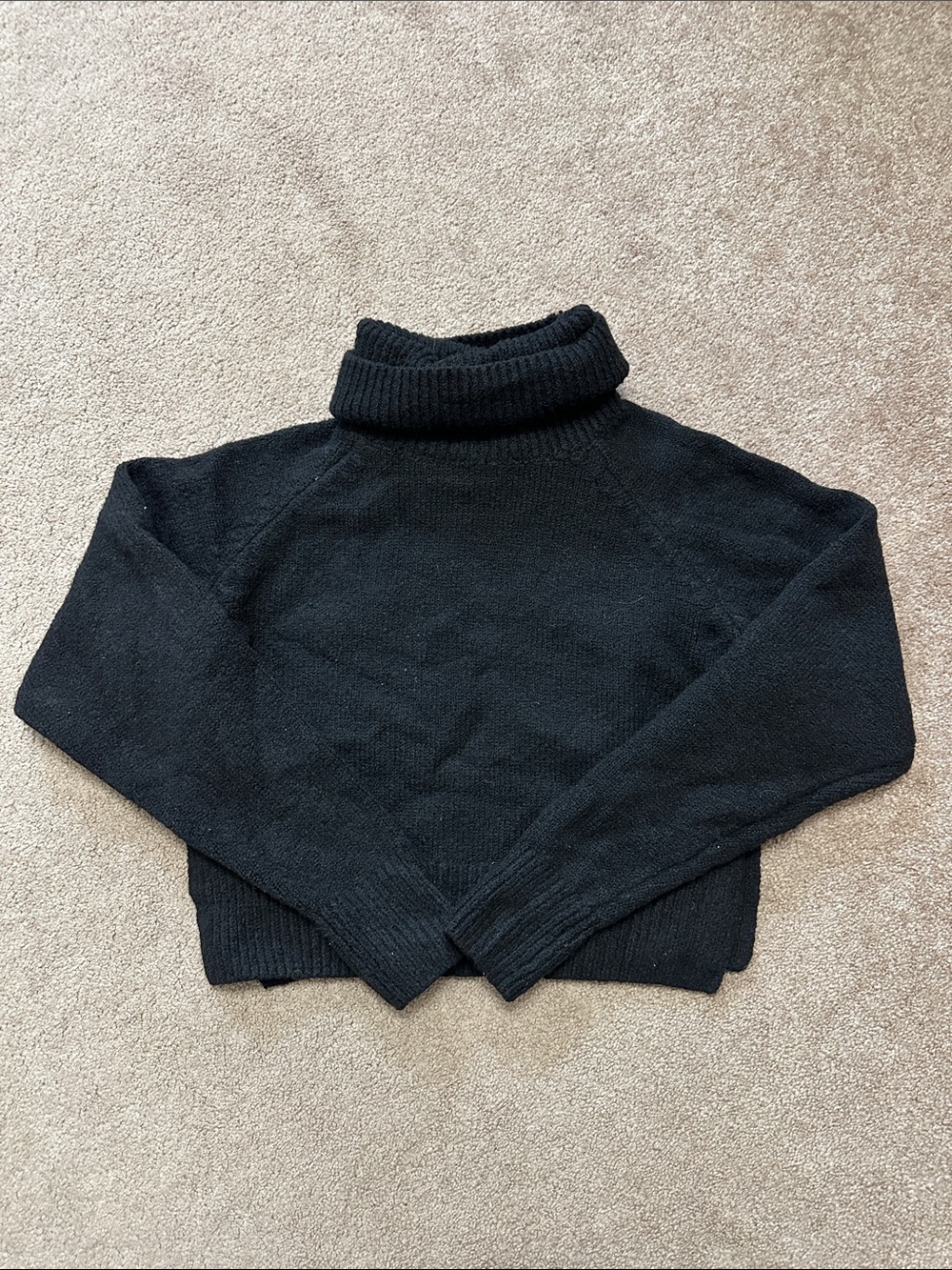 Nasty Gal Black Cropped Turtleneck Sweater